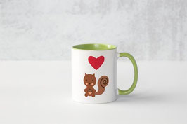 Tasse mit verschiedenen Motiven