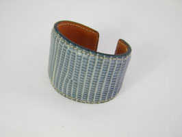 Large manchettes en lézard bleu-gris