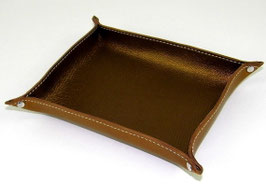 Vide-poche en cuir de vachette pleine fleur bronze
