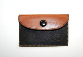 Porte-carte en cuir marron et noir  "Sylvain"