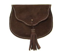 Pochette à pompon chocolat