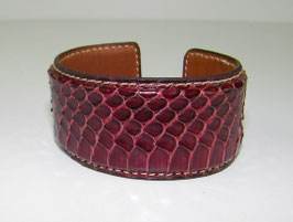 Bracelet Manchette en serpent grenat