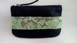 Pochette cuir bleu marine Murielle Petit Modèle St Valentin