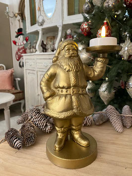 Weihnachtsmann aus Metall, Gold