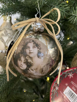 Weihnachtskugel mit Bild "Geschwister"