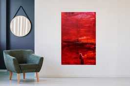 Dunkelrotes Bild 100 x 160 cm