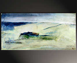 Acrylbild blau beige 80 x 40 cm