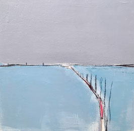 blau graues Bild 60 x 60 cm