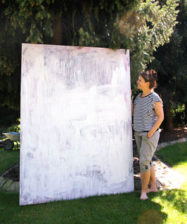 Bereits verkauft 200 x 150 cm - weisses Bild - Stiller Spaziergang