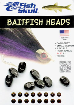 Fish Skull BAITFISH HEADS Dark Grey Small- Medium FS-DG-H