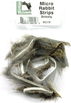 Hareline MICRO RABBIT STRIPS Grizzly MIC176