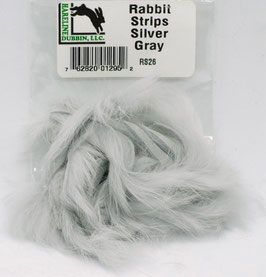 Hareline RABBIT STRIPS Silver Gray RS26