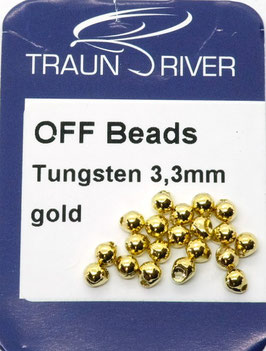 Traun River TUNGSTEN OFF BEADS 3,3mm Gold