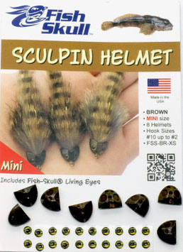 Fish Skull SKULPIN HELMET Brown Mini FSS-BR-XS