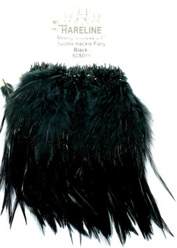 Hareline CHINESE SADDLE HACKLE 5 - 7'' Black SCSD11