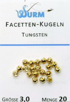 Wurm TUNGSTEN FACETED BEADS Gold 3,0mm