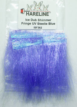 Hareline ICE DUB SHIMMER FRINGE UV Steelie Blue ISF362