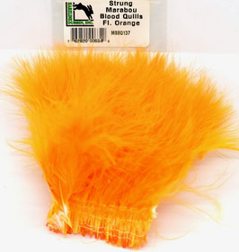 Hareline STRUNG MARABOU BLOOD QUILLS Fl. Orange MBSQ137