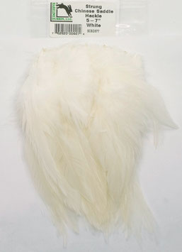 Hareline CHINESE SADDLE HACKLE 5 - 7'' White SCSD377