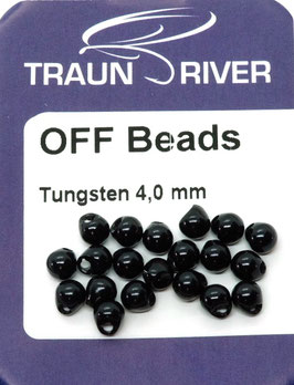 Traun River TUNGSTEN OFF BEADS 4,0mm Schwarz