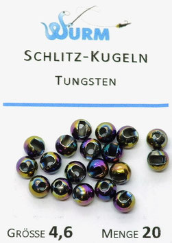 Wurm TUNGSTENKUGELN MIT SCHLITZ Rainbow 4,6mm