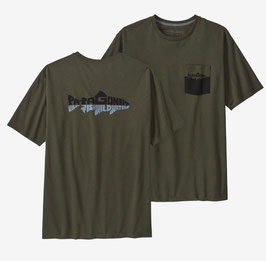 Patagonia M's WILD WATERLINE POCKET RESPONSIBILI TEE Basin Green