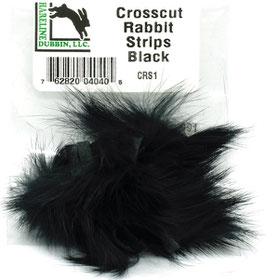 Hareline CROSSCUT RABBIT STRIPS Black CRS1