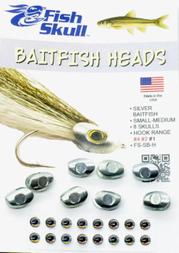 Fish Skull BAITFISH HEADS Silver Small-Medium FS-SB-H