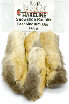 Hareline SNOWSHOE RABBIT FEET Medium Dun SRF229