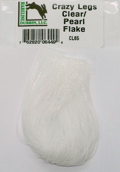 Hareline CRAZY LEGS Clear/ Pearl/ Flake CL65