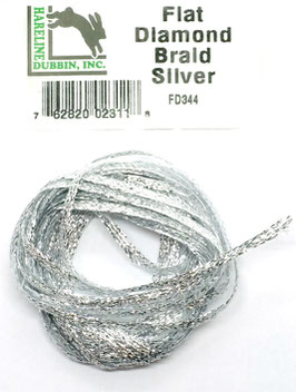 Hareline FLAT DIAMOND BRAID Silver FD344