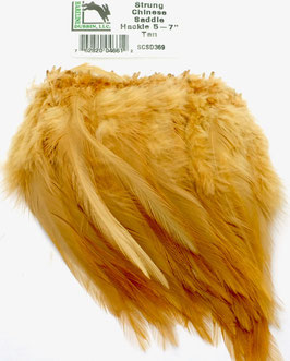 Hareline CHINESE SADDLE HACKLE 5 - 7'' Tan SCSD369