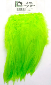 Hareline CHINESE SADDLE HACKLE 5 - 7'' Chartreuse SCSD54