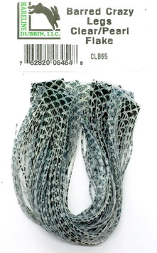 Hareline BARRED CRAZY LEGS Clear/ Pearl/ Flake CLB65