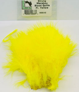 Hareline STRUNG MARABOU BLOOD QUILLS Fl. Yellow MBSQ142