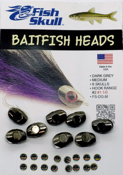 Fish Skull BAITFISH HEADS Dark Grey Medium FS-DG-M