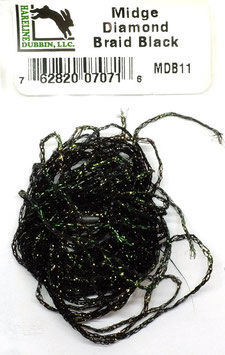 Hareline MIDGE DIAMOND BRAID Black MDB11