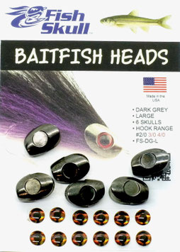 Fish Skull BAITFISH HEADS Dark Grey Large FS-DG-L