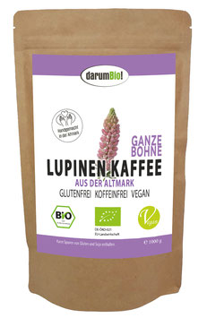 Lupinen-Kaffee Ganze Bohne vom Biohof  Lindenberg / Altmark