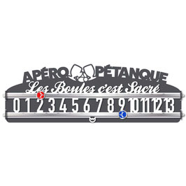 SLIDE Bicolore - APÉRO-PÉTANQUE (Gris) / Les Boules c'est Sacré (Blanc)