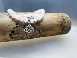 Armband Rosenquarz Keltischer Knoten Anhänger