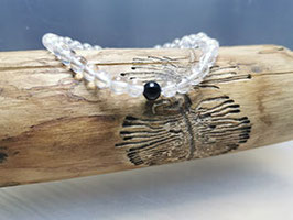 Bergkristall Armband mit Schwarzer Turmalinperle 100% natur