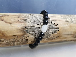 Mondstein mit Schwarzen Turmalin Armband