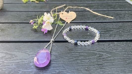 Zur Ruhe kommen - Schmuckset Silberkette Amethyst