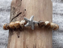 Jaspis Armband mit Seesternperle