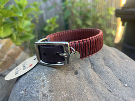 611 - Biothane mit Takelung " Dunkelbraun mit Bronze & Copper Red". Halsumfang 28-33 cm.