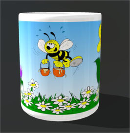 Bunte Wiese mit Biene (Panorama)