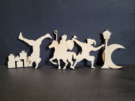 Houten Sinterklaas figuurtjes setje van 6