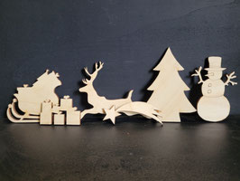 Houten kerst figuurtjes setje van 6