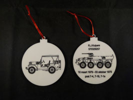 Kerstballen met UNIFIL voertuigen
